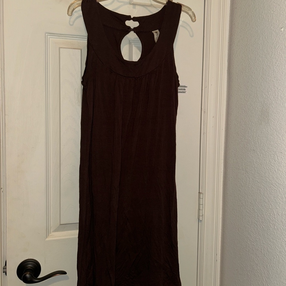 Chocolate brown keyhole dress